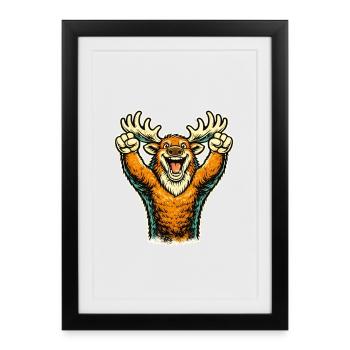 Le Woose se réjouit - Affiche encadrée (27 × 37 cm) - noir - Devant