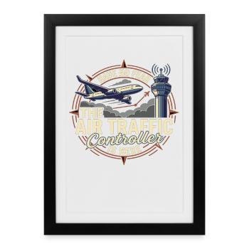 Air Traffic Controller Airplane Tower Saying - Framed poster (27 × 37 cm) - black - Front