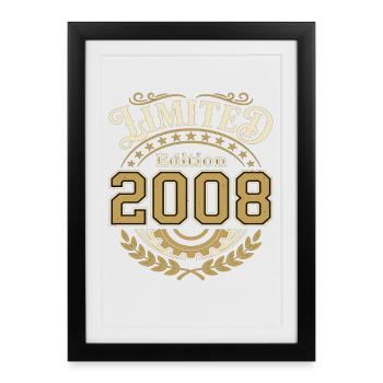 Vintage 2008 Jahrgang Limitierte Edition - Gerahmtes Poster (27 × 37 cm) - Schwarz - Vorne