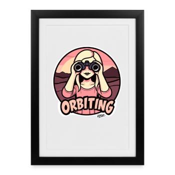 Orbiting Explorer - Gerahmtes Poster (27 × 37 cm) - Schwarz - Vorne