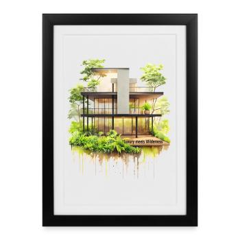 Luxury Meets Wilderness - Framed poster (27 × 37 cm) - black - Front