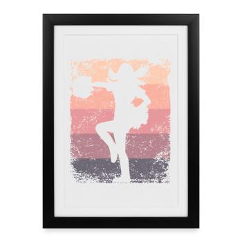 Cheerpom pom girls Mom Cheerleading - Affiche encadrée (27 × 37 cm) - noir - Devant