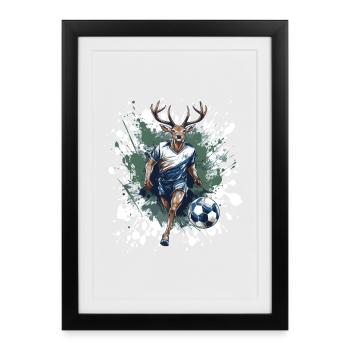 Hirsch Football Team - Affiche encadrée (27 × 37 cm) - noir - Devant