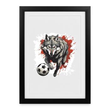 Équipe de football du Wolf - Affiche encadrée (27 × 37 cm) - noir - Devant