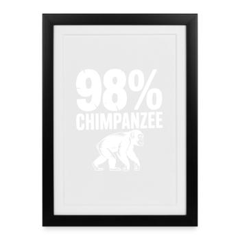 98 % de chimpanzés - Affiche encadrée (27 × 37 cm) - noir - Devant