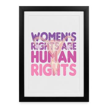 Women's Rights Are Human Rights  - Framed poster (27 × 37 cm) - black - Front