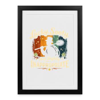Heureux, fuligineux, coquins | Ramoneur - Affiche encadrée (27 × 37 cm) - noir - Devant