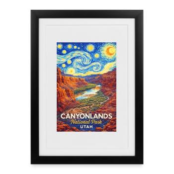 Parc national des Canyonlands, Utah - Affiche encadrée (27 × 37 cm) - noir - Devant