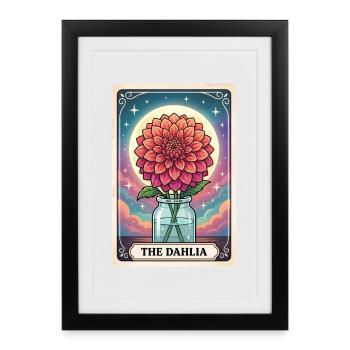 Dahlias Tarot Card - Framed poster (27 × 37 cm) - black - Front