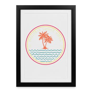Mallorca Summer vipe Paradise Holiday Trip Vibes - Framed poster (27 × 37 cm) - black - Front