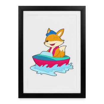 Petit bateau Fox - Affiche encadrée (27 × 37 cm) - noir - Devant