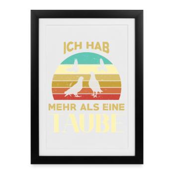 Taube Taubenzüchter Brieftaubensport Taubenverein - Gerahmtes Poster (27 × 37 cm) - Schwarz - Vorne