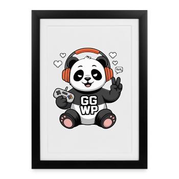 Panda Gamer GG WP - Affiche encadrée (27 × 37 cm) - noir - Devant
