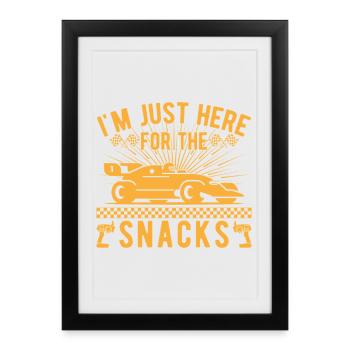 Voitures de slot & snacks cadeau de course de voitures de course de voitures à futs - Affiche encadrée (27 × 37 cm) - noir - Devant