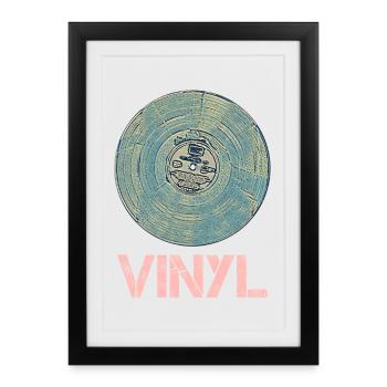 Disque vinyle pour Retro Disco Vintage Friends - Affiche encadrée (27 × 37 cm) - noir - Devant