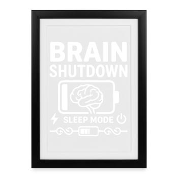 Mode veille Mode veille Humour Batterie vide - Affiche encadrée (27 × 37 cm) - noir - Devant