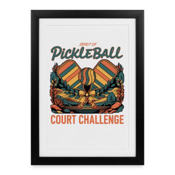 Pickleball Spirit Court Challenge Player Paddles - Framed poster (27 × 37 cm) - black - Front