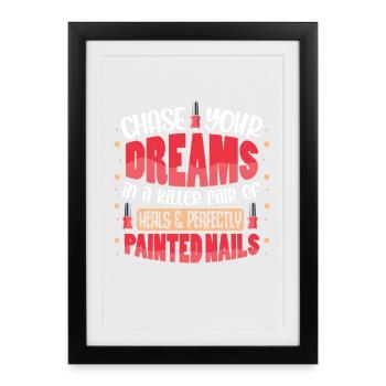 Designer de manucures Salon de manucure cosmétiques - Affiche encadrée (27 × 37 cm) - noir - Devant