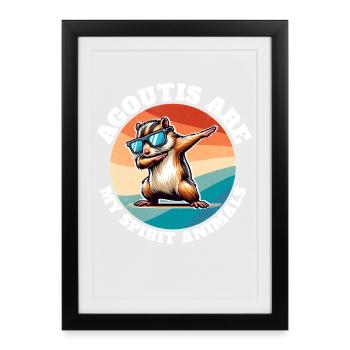 Lustige Aguti Sprüche - Gerahmtes Poster (27 × 37 cm) - Schwarz - Vorne