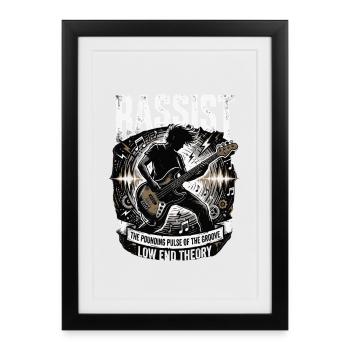 Bass Pulse Groove - Framed poster (27 × 37 cm) - black - Front