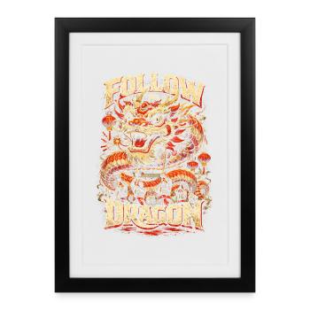 Danse du Dragon Drachentanz - Affiche encadrée (27 × 37 cm) - noir - Devant