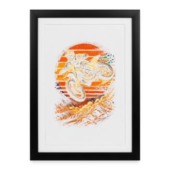 Dirtbike Dirt Bike Motocross - Affiche encadrée (27 × 37 cm) - noir - Devant