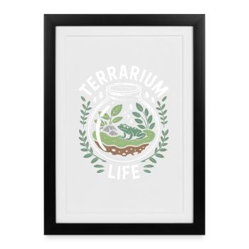 Terrarium : Terraristics de grenouilles Life - Affiche encadrée (27 × 37 cm) - noir - Devant