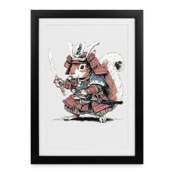 Armure Samouraï Écureuil - Affiche encadrée (27 × 37 cm) - noir - Devant