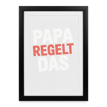 Dad settles the funny saying family man - Framed poster (27 × 37 cm) - black - Front