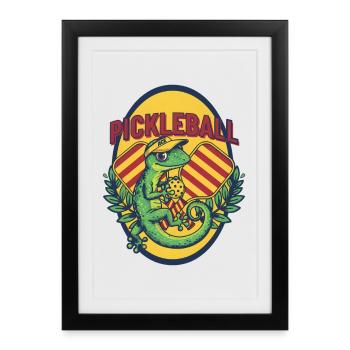 Joueur drôle de pickleball As Pickle Ball Paddles - Affiche encadrée (27 × 37 cm) - noir - Devant