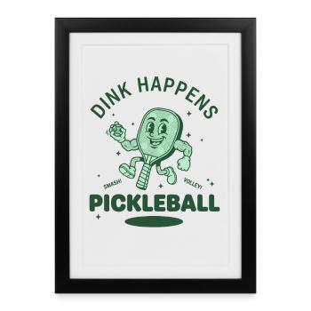 Joueur drôle de pickleball Les amateurs de pickleball jouent - Affiche encadrée (27 × 37 cm) - noir - Devant