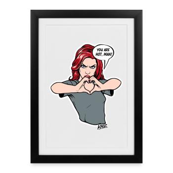 T-shirt animé Heart Hands Attitude - Affiche encadrée (27 × 37 cm) - noir - Devant