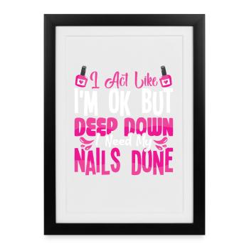 Nail Designer Nail Designer Cosmetics Nail Salon - Framed poster (27 × 37 cm) - black - Front