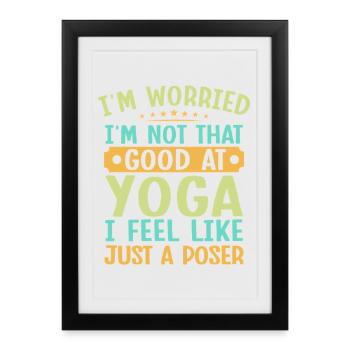 Yoga Juste un Poseur Yoga Drôle - Affiche encadrée (27 × 37 cm) - noir - Devant
