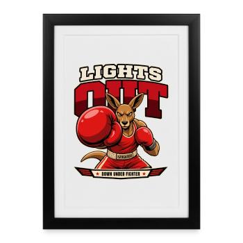 K.-O. Kangaroo – Lights Out Boxing - Affiche encadrée (27 × 37 cm) - noir - Devant