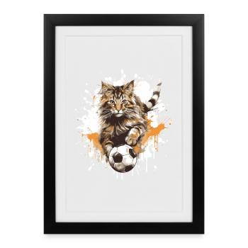 Cat Football Team - Framed poster (27 × 37 cm) - black - Front
