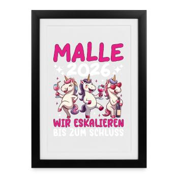 Malle 2026 Nous montons jusqu’à la fin de la licorne - Affiche encadrée (27 × 37 cm) - noir - Devant