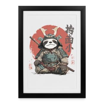Armure samouraï paresseuse - Affiche encadrée (27 × 37 cm) - noir - Devant