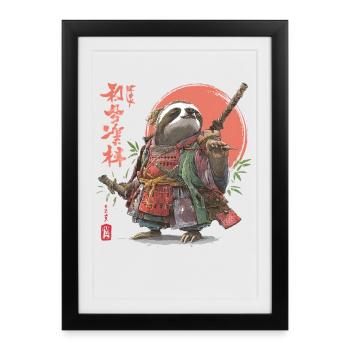 Sloth Samurai Warrior - Framed poster (27 × 37 cm) - black - Front