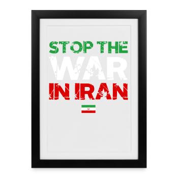 Stop the Iran War - Iran Peace - Framed poster (27 × 37 cm) - black - Front