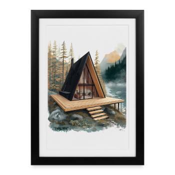 Aframe Lake Retreat - Framed poster (27 × 37 cm) - black - Front