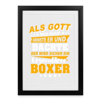 Boxer Boxen - Gerahmtes Poster (27 × 37 cm) - Schwarz - Vorne