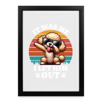 Drôles de paroles de caniche - Affiche encadrée (27 × 37 cm) - noir - Devant