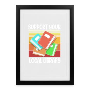 Bookworm Library Bookworm Book Reading - Framed poster (27 × 37 cm) - black - Front