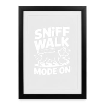 Mode marche reniflée sur le nez du chien Fun - Affiche encadrée (27 × 37 cm) - noir - Devant