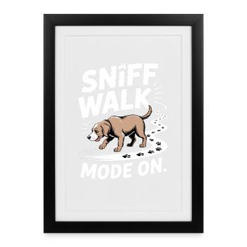 Mode marche reniflée sur le nez du chien Fun - Affiche encadrée (27 × 37 cm) - noir - Devant