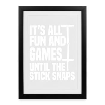 Pogo Stick Jumping Stick Snaps Pogo Stick Bouncer - Framed poster (27 × 37 cm) - black - Front