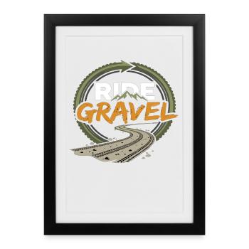 Randonnée tout-terrain en vélo de gravier - Affiche encadrée (27 × 37 cm) - noir - Devant