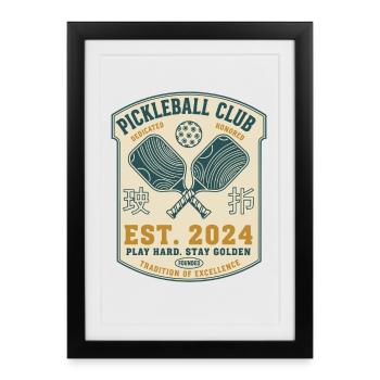 Pickleball Club Est 2024 Funny Player Love - Framed poster (27 × 37 cm) - black - Front