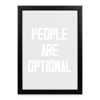Menschen sind optional - Gerahmtes Poster (27 × 37 cm) - Schwarz - Vorne